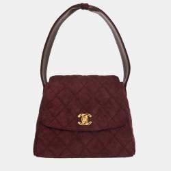 Pre Owned Chanel Bordeaux Suede Handbag