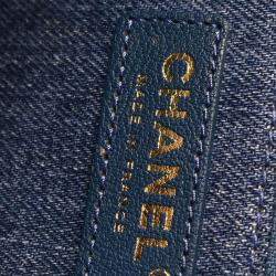 Pre Owned Chanel Blue Denim Medium Deauville 2way Tote Bag