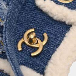 Pre Owned Chanel Blue Denim Medium Deauville 2way Tote Bag