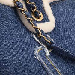 Pre Owned Chanel Blue Denim Medium Deauville 2way Tote Bag