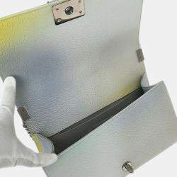 Pre Owned Boy Chanel Pastel Color Calfskin Medium Shoulder Bag