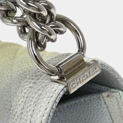 Pre Owned Boy Chanel Pastel Color Calfskin Medium Shoulder Bag