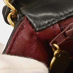 Pre Owned Chanel Black Lambskin Mini Classic Square Flap Shoulder Bag