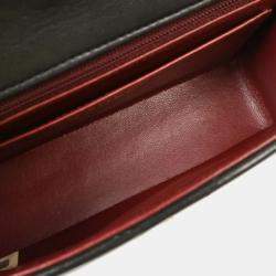 Pre Owned Chanel Black Lambskin Chevron Shoulder Bag