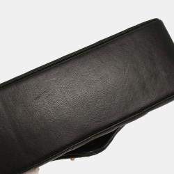 Pre Owned Chanel Black Lambskin Chevron Shoulder Bag