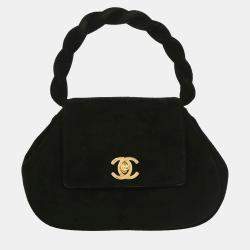 Pre Owned Chanel Black Suede Handbag
