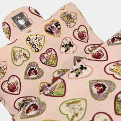 Pre Owned Chanel Pink Canvas Valentine Mini Classic Square Flap Shoulder Bag