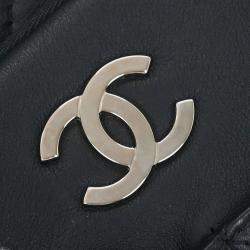 Pre Owned Chanel Black Lambskin Ultra Pocket Shopping Tote 2way Handbag