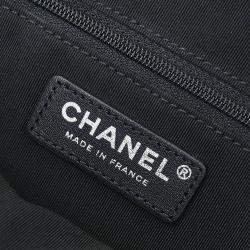 Pre Owned Chanel Black Lambskin Ultra Pocket Shopping Tote 2way Handbag