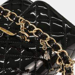 Pre Owned Chanel Black Patent Leather Shoulder Bag