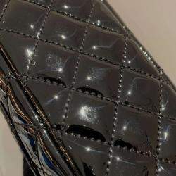 Pre Owned Chanel Black Patent Leather Shoulder Bag