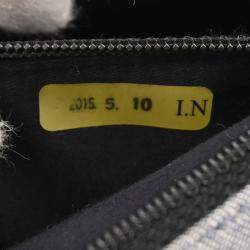 Pre Owned Chanel Blue Tweed Tweed Single Flap Patchwork Shoulder Bag