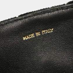 Pre Owned Chanel Black Velvet Shoulder Bag