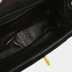 Pre Owned Chanel Black Velvet Shoulder Bag