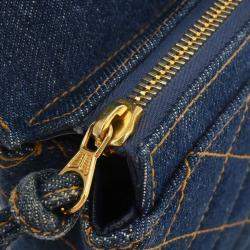 Pre Owned Chanel Denim Blue Backpack