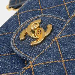 Pre Owned Chanel Denim Blue Backpack
