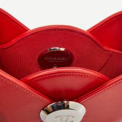 Pre Owned Chanel Red Leather Evening in the Air Bag