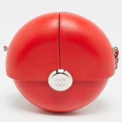 Pre Owned Chanel Red Leather Evening in the Air Bag