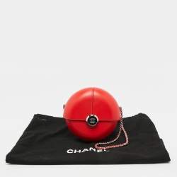 Pre Owned Chanel Red Leather Evening in the Air Bag