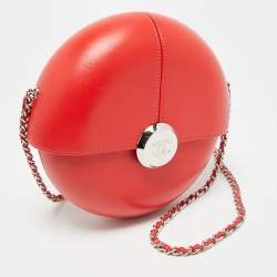 Pre Owned Chanel Red Leather Evening in the Air Bag