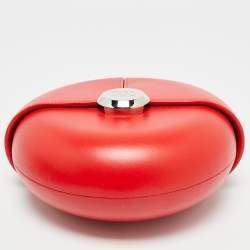 Pre Owned Chanel Red Leather Evening in the Air Bag