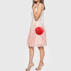 Pre Owned Chanel Red Leather Evening in the Air Bag