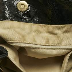 Pre Owned Chanel Black Puzzle Patent Leather Chain Tote
