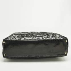 Pre Owned Chanel Black Puzzle Patent Leather Chain Tote