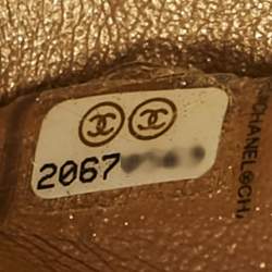 Pre Owned Chanel Metallic Brown Quilted Caviar Leather Maxi Classic Double Flap Bag