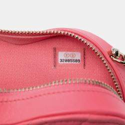 Pre Owned Chanel Pink Mini Lambskin CC in Love Heart Crossbody