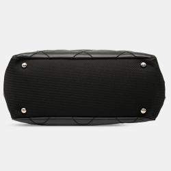 Pre Owned Chanel Black Small Quilted Coated Canvas Paris Biarritz Tote