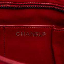 Pre Owned Chanel Red CC Quilted Lambskin Chain Tote