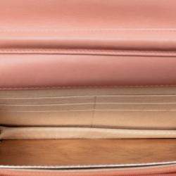 Pre Owned Chanel Pink CC Quilted Bicolor Lambskin Wallet On Chain