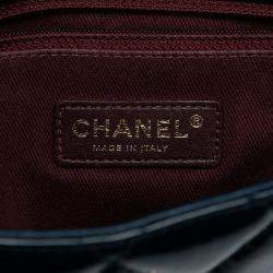 Pre Owned Chanel Navy Blue Paris-Salzburg Medium Patent Goatskin CC Eyelet Flap