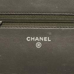 Pre Owned Chanel Grey Caviar Leather CC Wallet On Chain