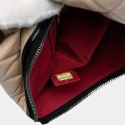 Pre Owned Chanel Beige Black Medium Aged Calfskin Gabrielle O Case Clutch