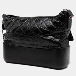 Pre Owned Chanel Black Medium Aged Calfskin Gabrielle Crossbody