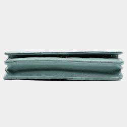 Pre Owned Chanel Green CC Quilted Caviar Wallet on Chain