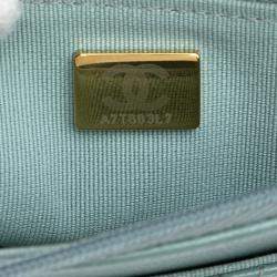 Pre Owned Chanel Green CC Quilted Caviar Wallet on Chain