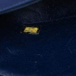 Pre Owned Chanel Blue Mini Rectangular Classic Velvet Single Flap