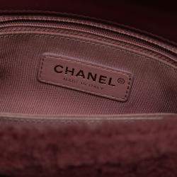 Pre Owned Chanel Red Small Shearling Coco Top Handle Bag