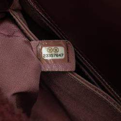 Pre Owned Chanel Red Small Shearling Coco Top Handle Bag