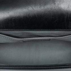 Pre Owned Chanel Black Old Medium Quilted Lambskin Boy Flap