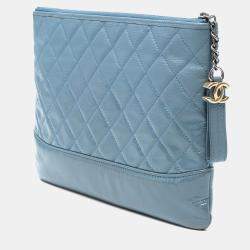 Pre Owned Chanel Blue Medium Aged Calfskin Gabrielle O Case Clutch