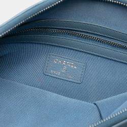 Pre Owned Chanel Blue Medium Aged Calfskin Gabrielle O Case Clutch