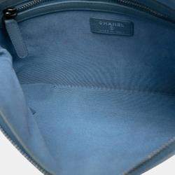 Pre Owned Chanel Blue Medium Aged Calfskin Gabrielle O Case Clutch