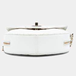 Pre Owned Chanel White Lambskin CC in Love Heart Crossbody