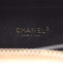 Pre Owned Chanel Black Brown Small Caviar CC Filigree Vanity Case