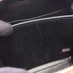 Pre Owned Chanel Black Brown Small Caviar CC Filigree Vanity Case