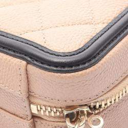 Pre Owned Chanel Black Brown Small Caviar CC Filigree Vanity Case